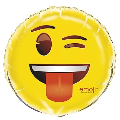 Image of Unique Party 50637 18&quot; Foil Wink Emoji Balloon