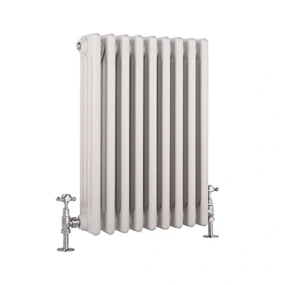 Image of Milano Windsor White Cast Iron Style Horizontal Four Column Radiator 600mm x 425mm