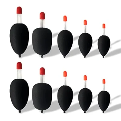 Image of Dingbear 10 pcs (50g, 40g, 30g, 20g, 15g) Black Pot Bellied float Multi purpose fishing Bobber Eva Foam Floats