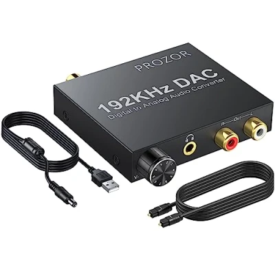 Image of PROZOR DAC Converter 192KHz Optical to 3.5mm Support Volume Adjust Digital Analog Audio SPDIF Toslink Coaxial L/R RCA Stereo Adapter for PS3 PS HDTV Blu ray DVD