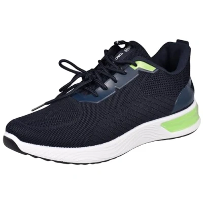 Image of HOCHSTE Men Trainers Lace up Sport Gym Fitness Lightweight UK Shoes Size 7 12 (Navy Green Nyles,9 UK)