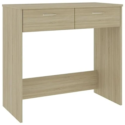 Image of vidaXL Desk with Drawers Easy to Clean Living Room Office Furniture Corner Computer Workstation Sonoma Oak 80x40x75cm Chipboard