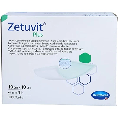 Image of Hartmann D8647 Zetuvit Plus Food Sterile Dressing, 10cm x 10cm, Pack of 10