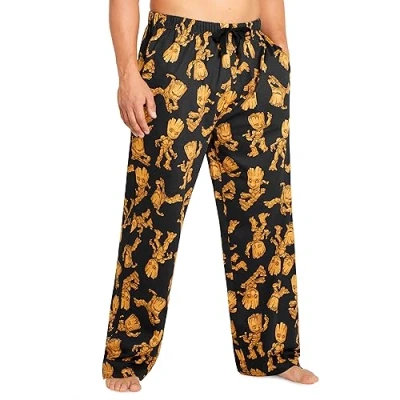Image of Marvel Avengers Men Teenagers Pyjama Bottoms, Comfy Nightwear Sleepwear Lounge Pants, Gifts for Him (S, Black/Brown Groot)