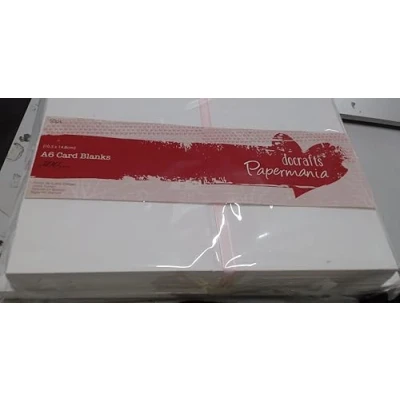 Image of Papermania A6 Blank Card and Envelope, Pack of 50, White