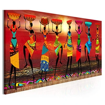 Image of 5D Diamond Painting Square Drill Kits Large Size Full DIY Cross Stitch African Women Dancing Pictures Art Embroidery Crystal Rhinestone Craft for Home Wall Decoration 50x100cm