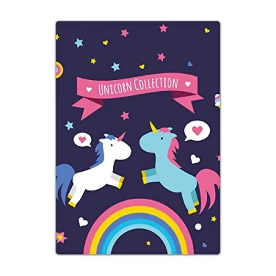 Image of Passport Holder Cover, PU Leather Travel Wallet Case Organiser for Passport, Business Cards, Credit Boarding Passes (Unicorn and Rainbow)
