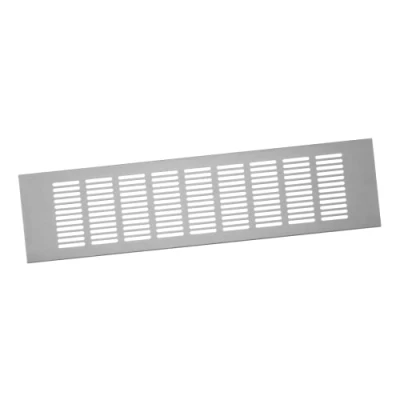 Image of 100x400mm Air Vent Cover Aluminium Ventilation Grille Silver Furniture Grill for Door, Wardrobe, Radiator