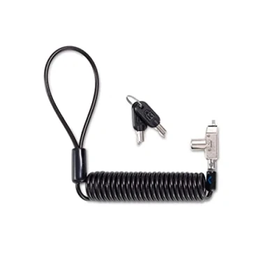 Image of Kensington Slim N17 2.0 Portable Keyed Laptop Lock for Wedge Shaped Slots, Self Coiling Retractable Lockable Device Tether Dell Computers, Flat Travel Line, 1.8m Carbon Steel Cable (K60511WW)