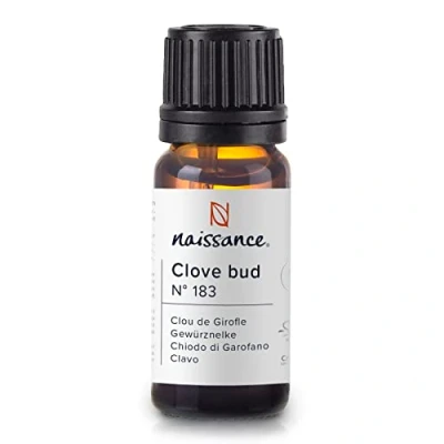 Image of Naissance Clove Bud Essential Oil (no. 183) 10ml Pure, Natural, Cruelty Free, Steam Distilled and Undiluted for Aromatherapy &amp; Diffusers