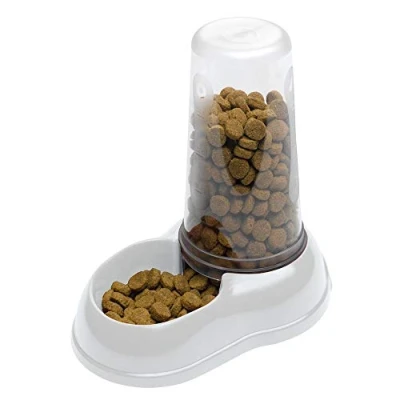 Image of Ferplast food or water dispenser for dogs and cats AZIMUT 1500 Pet 1, 5 Liter Dry feeder feeder, Sturdy plastic, Non slip bottom, 16,5 x 25 h 24,5 cm White