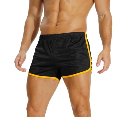 Image of AIMPACT Mens Fitness Bodybuilding Shorts Running Workout Qukick Drying 3 inch (Black L)