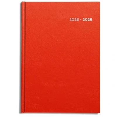 Image of Academic Diary 2025 2026 Week to View by Pirongs Mid year A4 Diary, Casebound Red