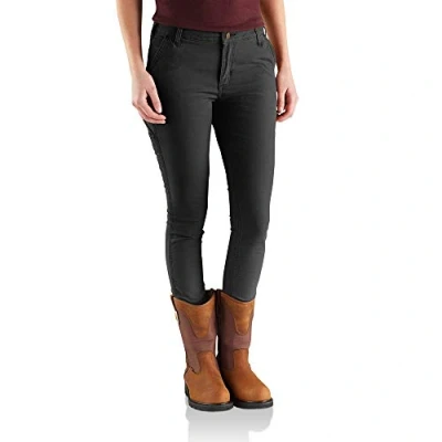 Image of Carhartt Women&#039;s Slim Fit Crawford Pant Work Utility, Black, 10 R