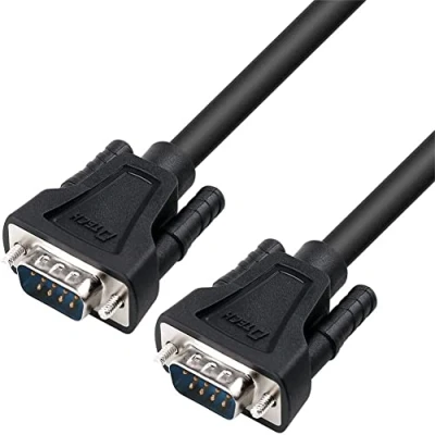 Image of DTech 9 Pin Serial Cable COM Port Male to RS232 Straight Through DB9 Data Cord (0.5 Meter, Black)