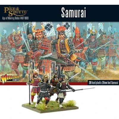 Image of Samurai Infantry 28mm Scale Plastic Miniatures for Pike &amp; Shotte by Warlord Games Highly Detailed Table top Wargaming