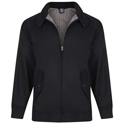 Image of Mens Big Size Harrington Jacket (KBS 428) by KAM in Black 2XL