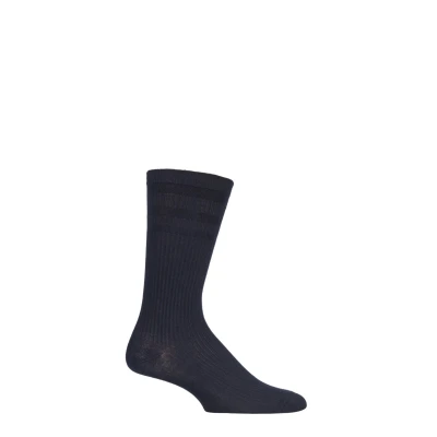 Image of 1 Pair Navy Extra Wide Bamboo Softop Socks Men&#039;s 11 13 Mens HJ Hall