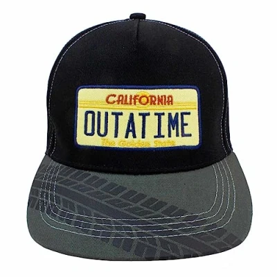 Image of Heroes Inc. Back to The Future Hat for Adults Black Cap Baseball Movie Official Merch