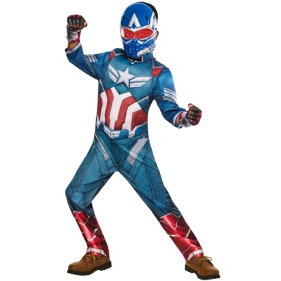 Image of Rubies Official Brave New World Captain America Deluxe Child Costume, Kids Fancy Dress, Size 11 13 Years
