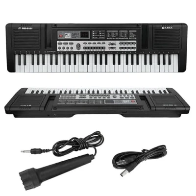 Image of 61 Keys Electronic Keyboard MP3 Digital Music Piano Instrument, 16 Instrument Voices &amp; 10 Accompaniment Styles. w/Microphone, USB Cable.