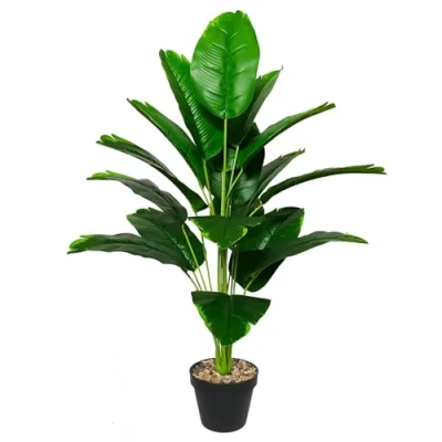 Image of AIVORIUY Artificial Plant in Pot Fake Tree Trunks Leaves Faux Potted for Indoor Outdoor Modern Decoration Home Office Living Room Bedroom Balcony Housewarming Gift (80cm Green Bird of Paradise)