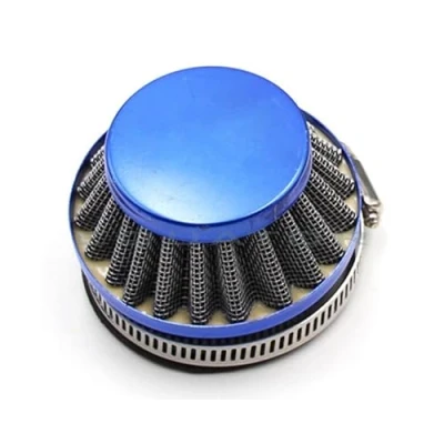 Image of Motorbike Bike 60mm Air Filter Sports Performance Cone Carburettor Low Profile Blue