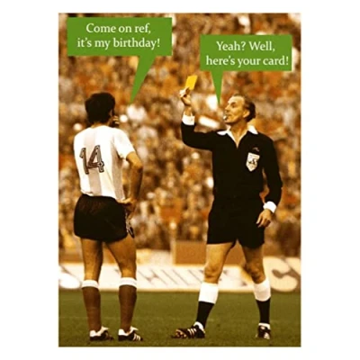 Image of Funny Football Birthday Card, Card Football, For Him, Yellow