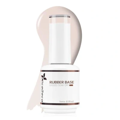 Image of Nicedeco 4 In 1 Rubber Base Gel For Nails, Hema Free Clear Sheer Color Nail Polish UV LED Soak Off, Elastic Strengthen Enhance Coat 002