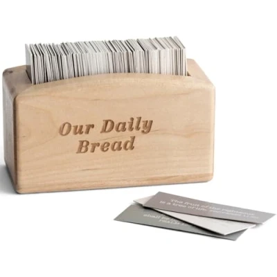 Image of DaySpring Our Daily Bread Wood Promise Box 240 Promises from The Word of God Sharable Scripture Cards (J4531),Brown