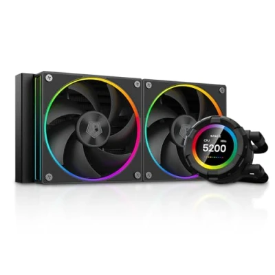 Image of ID COOLING SL240 CPU Liquid Cooler with Display, Customizable 2.1&quot; LCD Display for Images or Performance Metrics, 240mm AIO Cooler, Dual AF127 ARGB Fans, Fits Intel/AMD