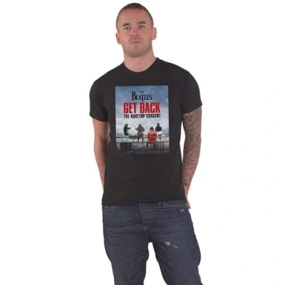 Image of The Beatles T Shirt Get Back Rooftop Concert Official Mens Black X Large