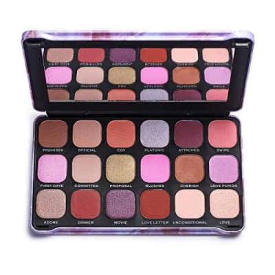 Image of Makeup Revolution, Forever Flawless, Eyeshadow Palette, Unconditional Love, 18 Shades, 19.8g