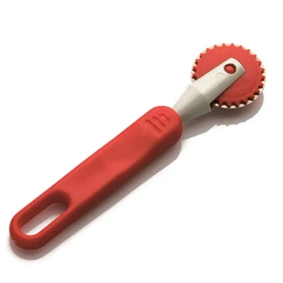 Image of Tredoni 4cm Dough/Ravioli Stamp Cutter &amp; Sealer Wheel, Pastry/Pasta Maker, Plastic Handle, Multicolour