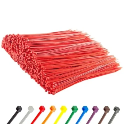 Image of Gocableties Red Cable Ties, 300mm x 3.6mm, Bulk Pack of 1000, 12 Premium Nylon Zip Multi Purpose Plastic Tie Wraps, Secure Self Locking Mechanism, for Home, Garden, Office and DIY