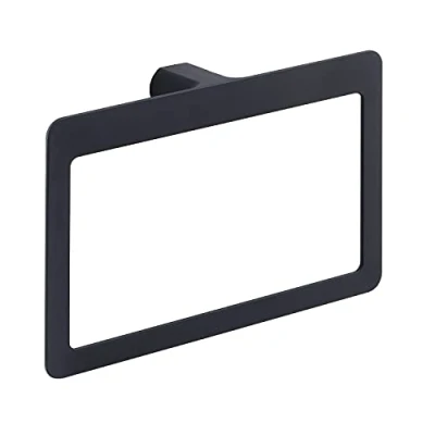 Image of Gedy G Kuala Lumpur, Ring Towels, Black, Bathroom Towel Holder Made of Cromall, Brass and Glass, 2 Year Warranty, Measures 15 x 23 5 CM Weight 0.5 kg, Design R&amp;S, Unique