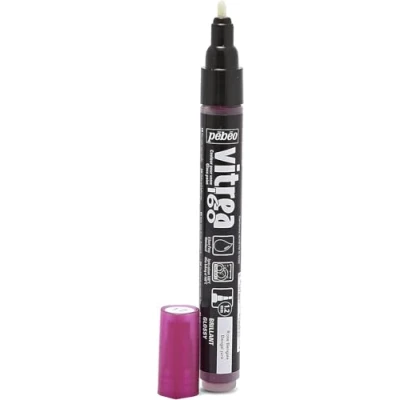 Image of Pebeo Vitrea 160 Glass Paint Glossy Marker, Bengal Pink