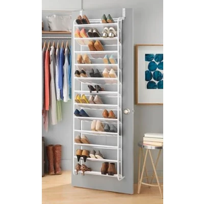 Image of Whitmor, White 36 Pair Over The Door Shoe Organizer