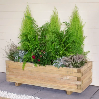 Image of Forest Agen Wooden Garden Planter 3&#039;x1&#039; (0.9x0.3m)