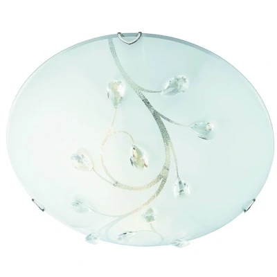 Image of Searchlight Flush Flower glass ceiling light, Ø 30cm