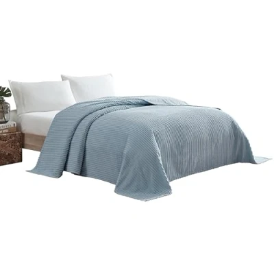 Image of Beatrice Home Fashions Chenille Bedspread, Cotton, Blue, Full