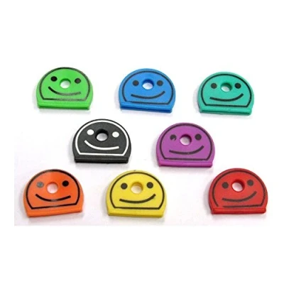 Image of Coloured Smiley Face Key Cap Cover 2 Pack