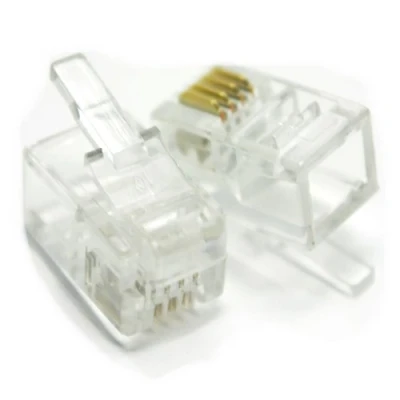Image of kenable RJ10 4P4C Telephone Handset Replacement Crimp End Connectors [10 Pack]