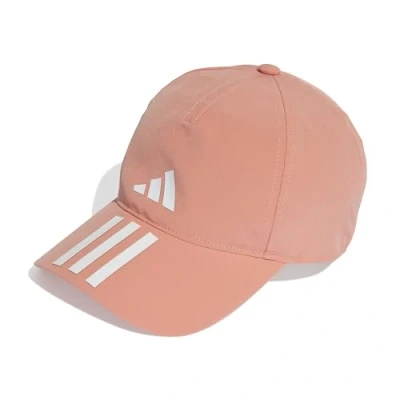 Image of adidas Unisex 3 Stripes AEROREADY Running Training Baseball Cap, Wonder Clay/White/White, XS
