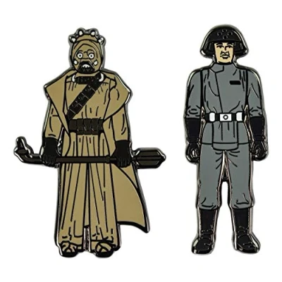 Image of Pin Kings Official Star Wars Tusken Raider and Death Technician Collectible Metal Enamel Badges Set of Two Pins on a Backing Card Merchandise