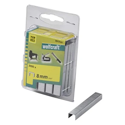 Image of wolfcraft Broad Back Staple, Steel, Type 053 I 7017000 Ideal for Fastening Fabric, Textiles and Thin Strips of Wood
