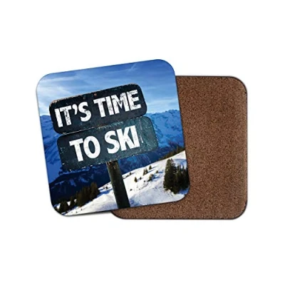 Image of 1 x Skiing Coaster Ski Mountain Sign Snow Fun Holiday Funny #13033