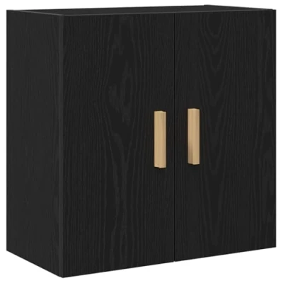 Image of vidaXL Black Oak Wall Cabinet 60x30x60 cm, Made from Engineered Wood
