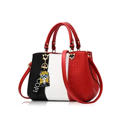Image of NICOLE &amp; DORIS 2024 New Handbags for Women Fashion Ladies Shoulder Bags Designer Top Handle Bag with Pompom Red