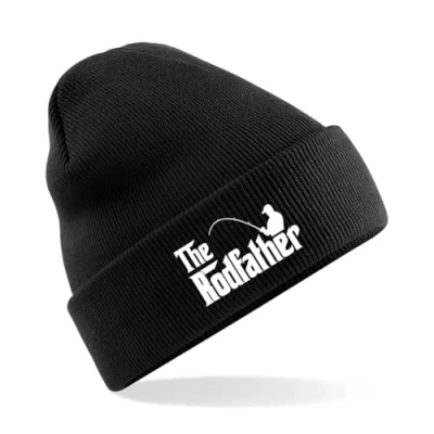 Image of HiViz Kings Rodfather Premium Embroidered Beenie Hat (UK, Alpha, One Size, Black)